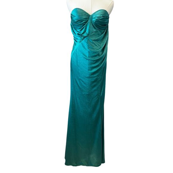New ASOS NORDSTROM Women's Aqua Blue Bandeau Tuck Drape Maxi Dress Size 8 - Picture 4 of 7